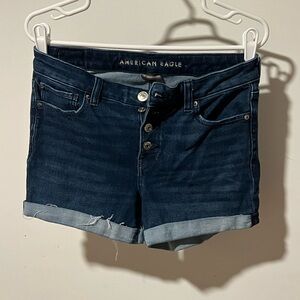 American Eagle Outfitters Women's Deep Blue Jean Shorts